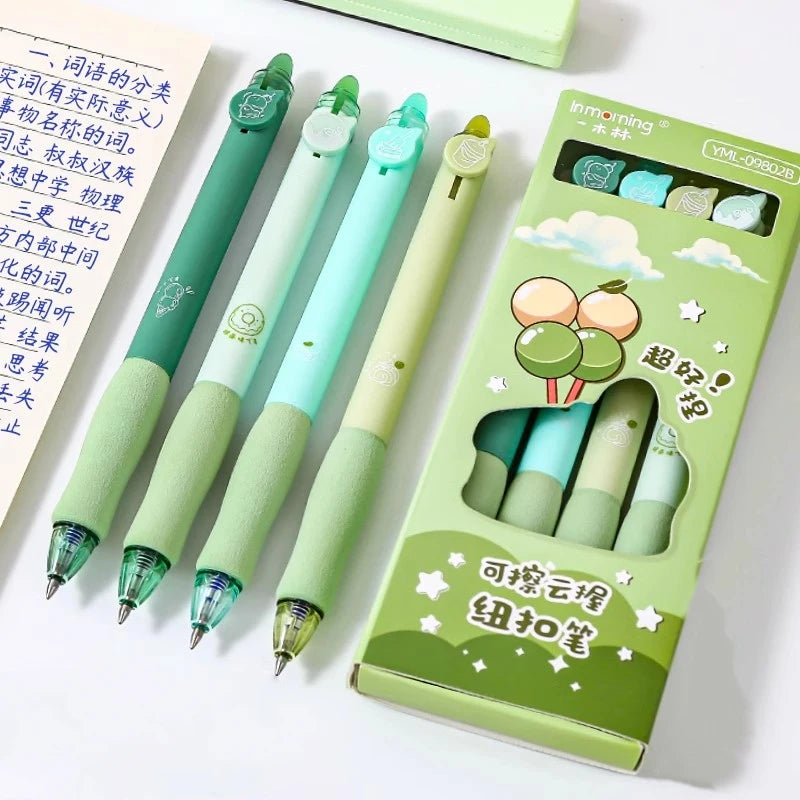 4PC Kawaii Coffee Bear & Ice Cream Erasable Gel Pen-my kawaii office