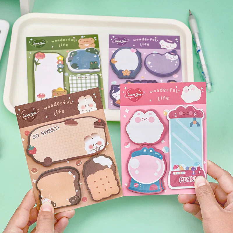 1PC Kawaii Wonderful Life Animals Memo Pad Sticky Notes