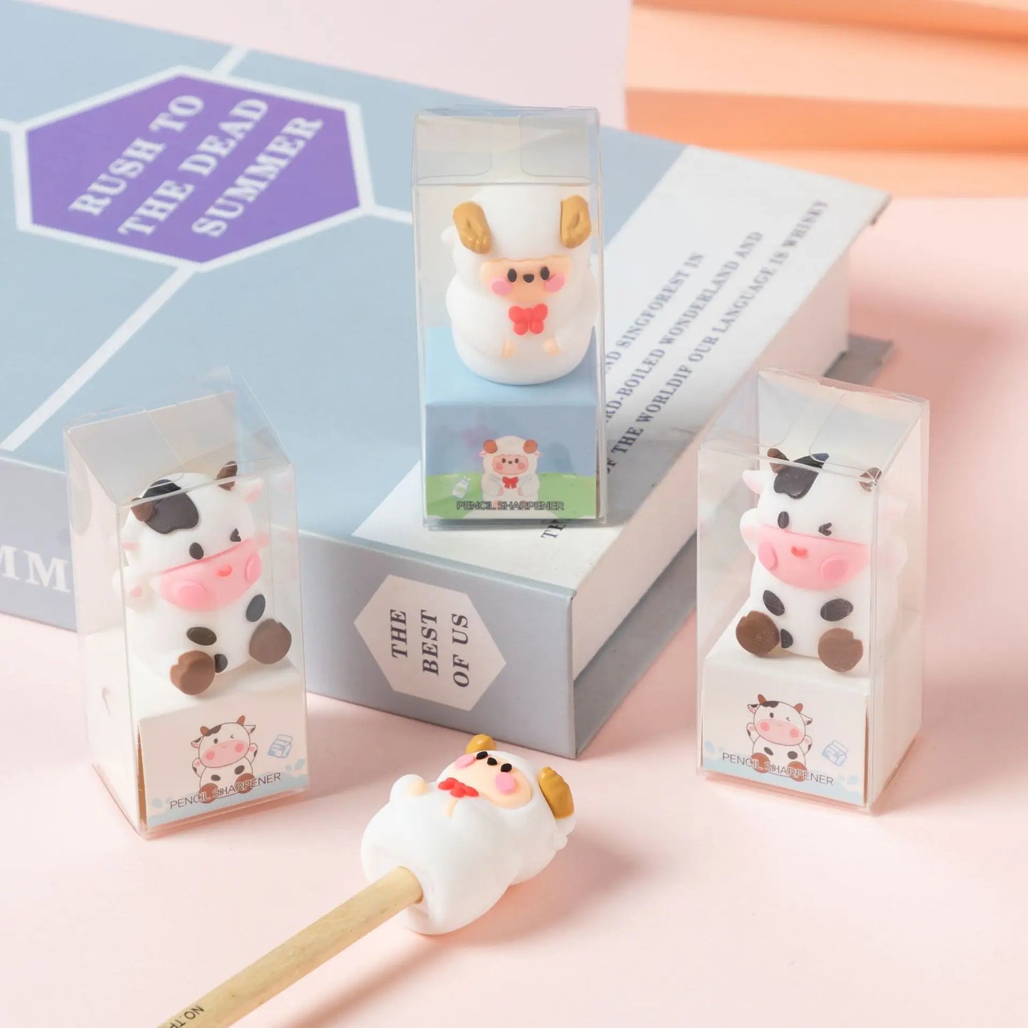2PC Kawaii Cow Pencil Sharpener