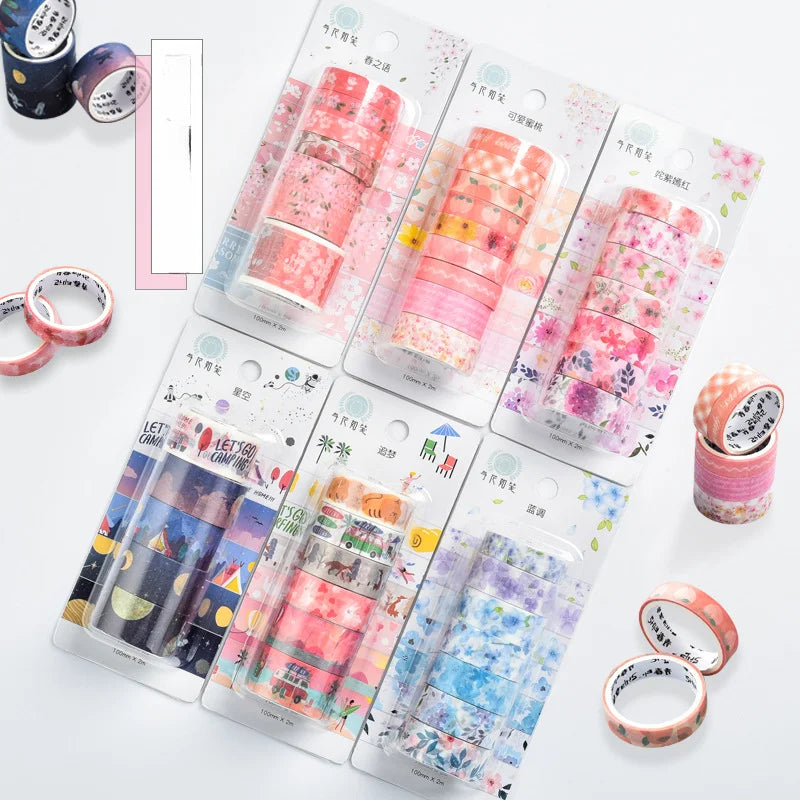 1 Set Kawaii Japanese Flowers Collection Washi Tape