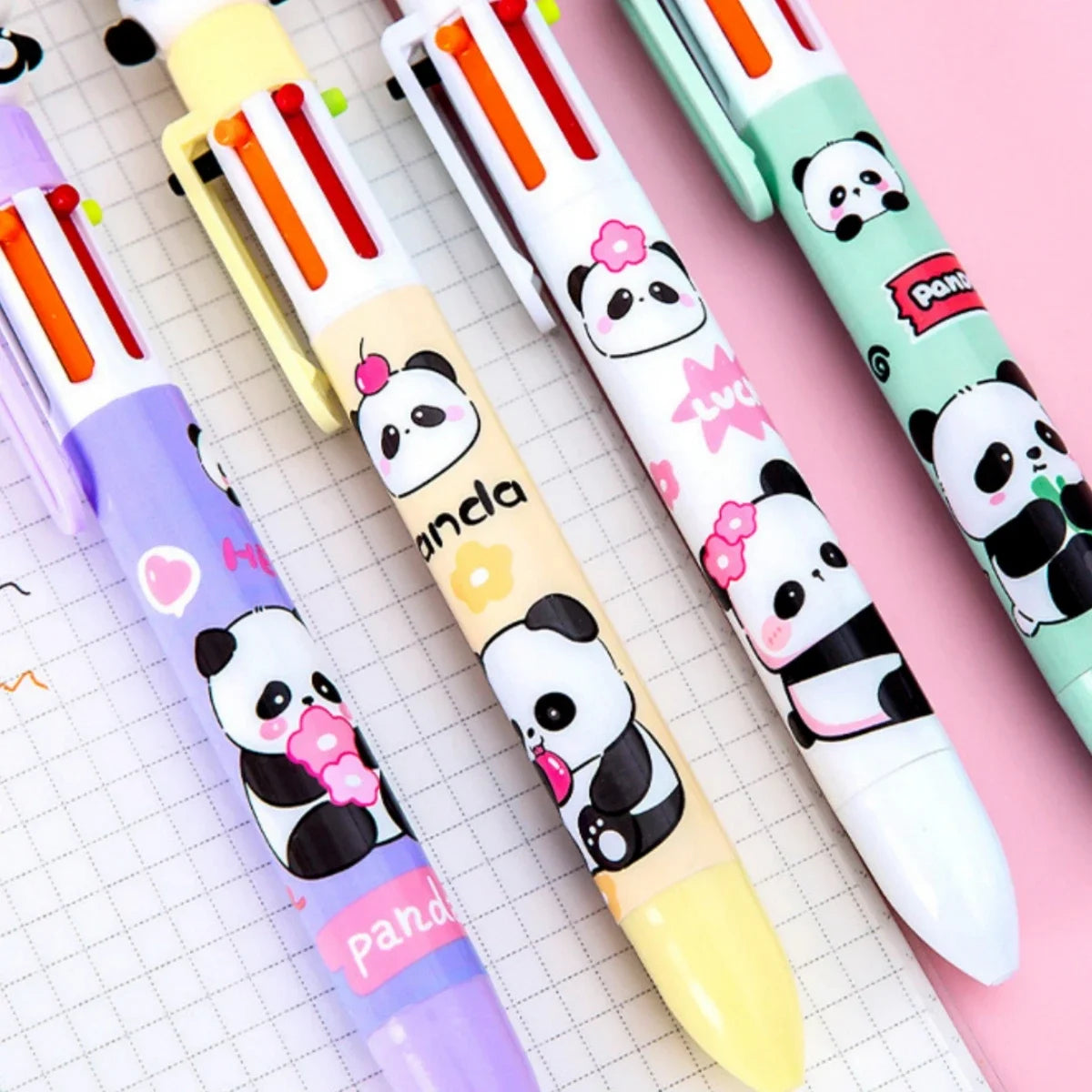 4PC Kawaii Panda 6 Colors Ballpoint Pen-my kawaii office