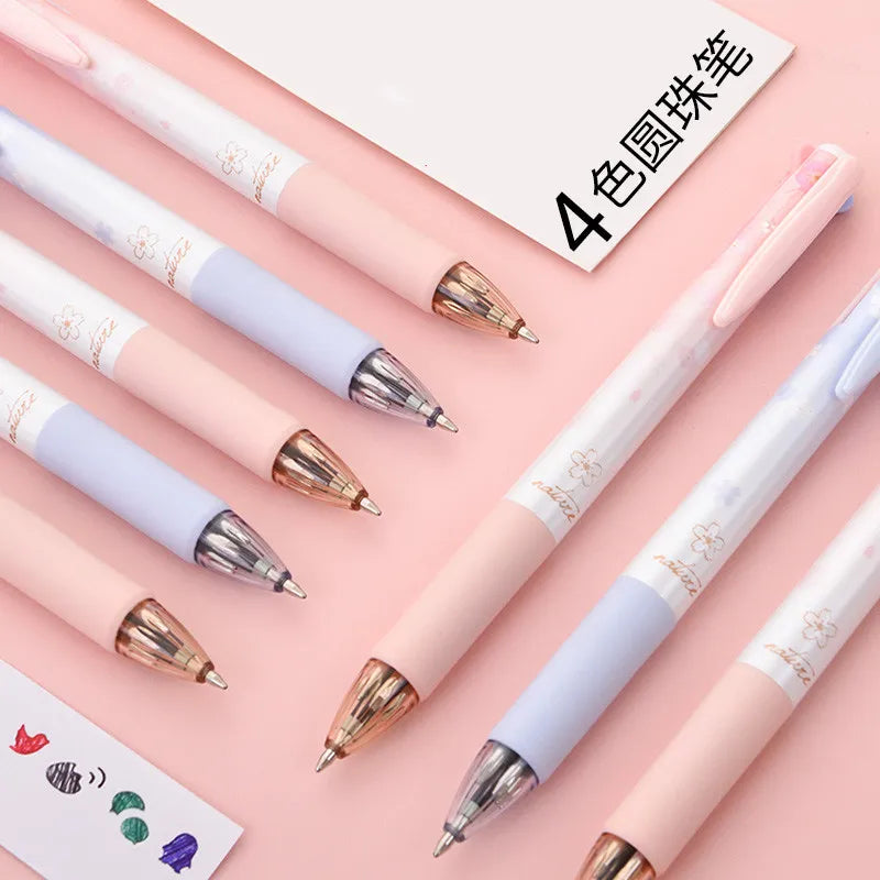 2PC Cute Cherry Blossoms 4 Colors Ballpoint Pen-my kawaii office