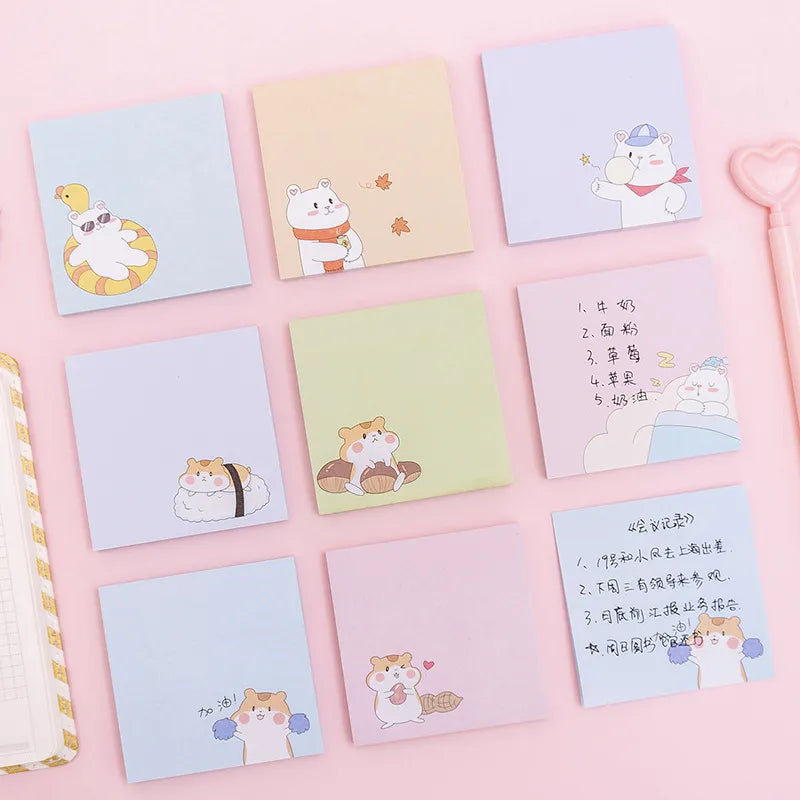 1PC Kawaii White Bear Hamster Memo Pad