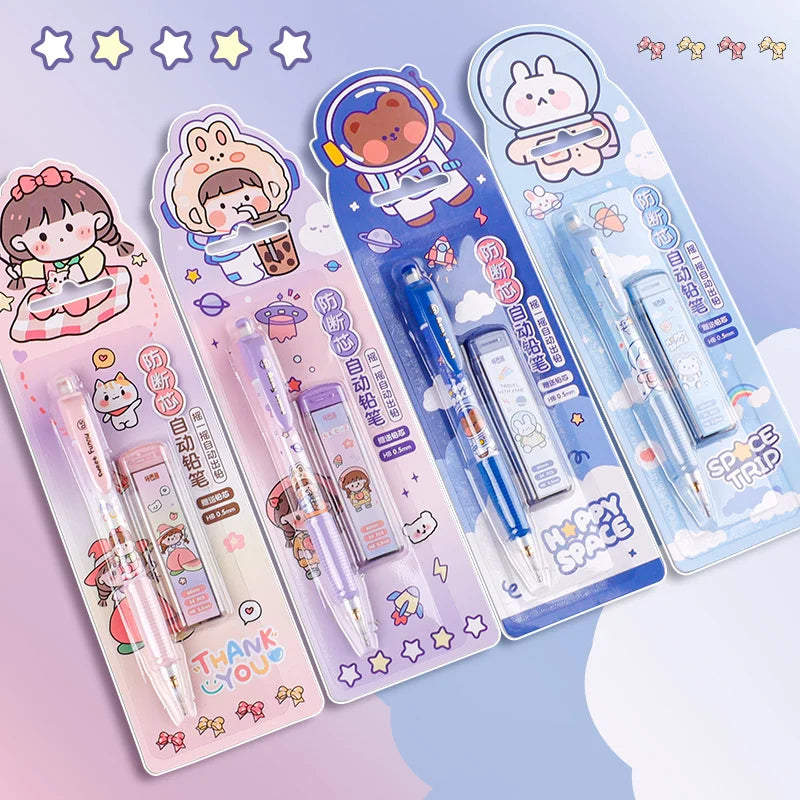1PC Happy Space Rabbit Bear Mechanical Pencil Set