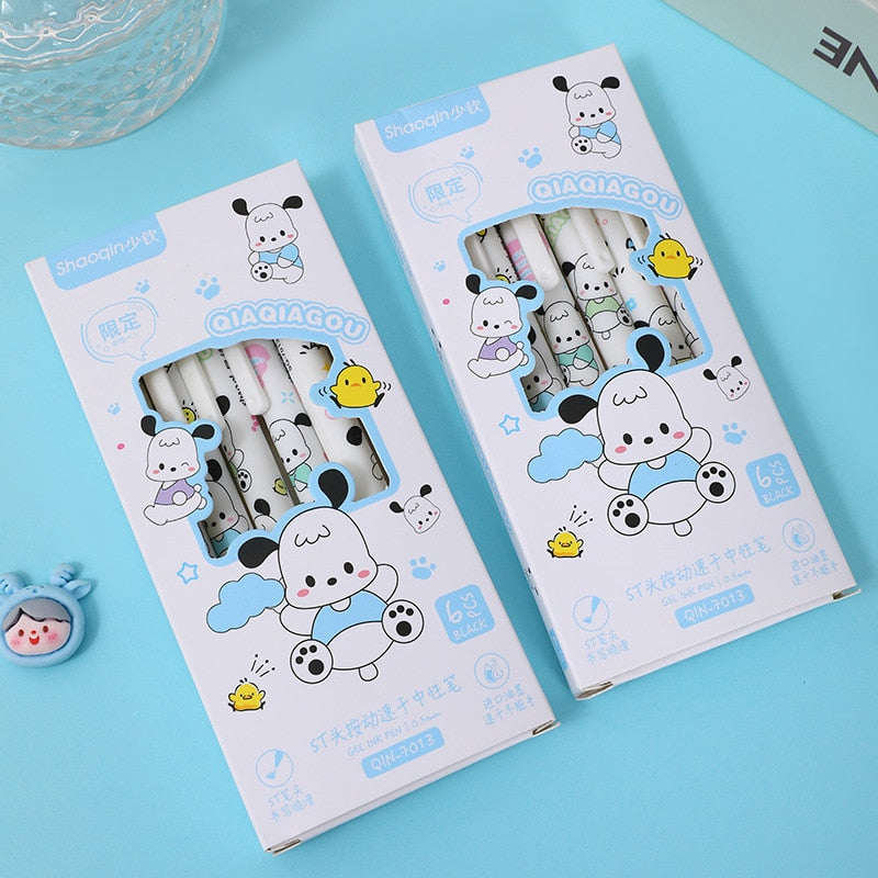 6PC Kawaii Puppy Mechanical Gel Pen