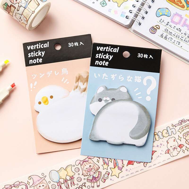 1PC Kawaii Animal Vertical Sticky Notes