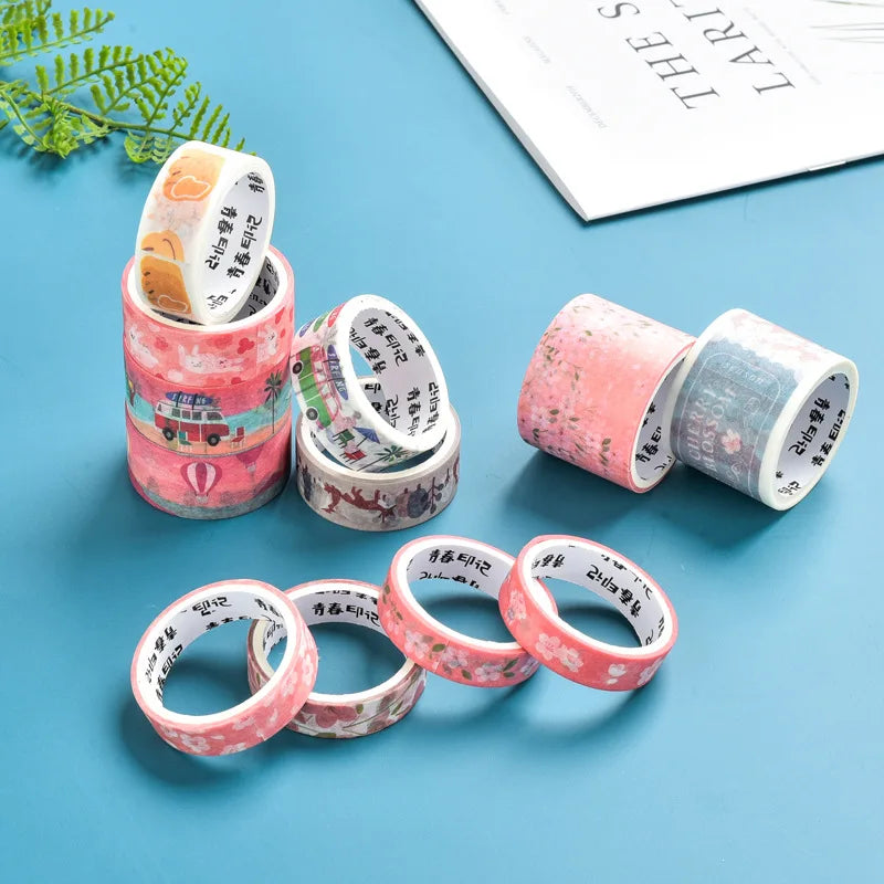 1 Set Kawaii Japanese Flowers Collection Washi Tape
