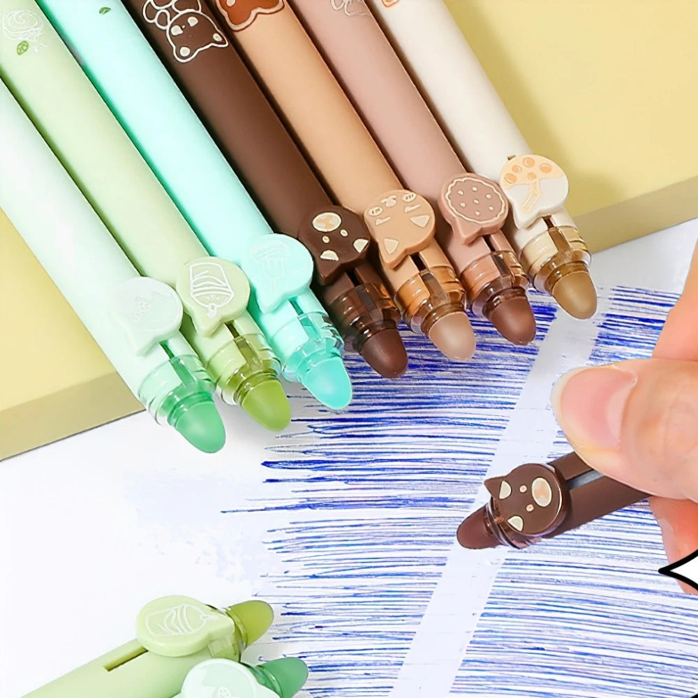 4PC Kawaii Coffee Bear & Ice Cream Erasable Gel Pen-my kawaii office