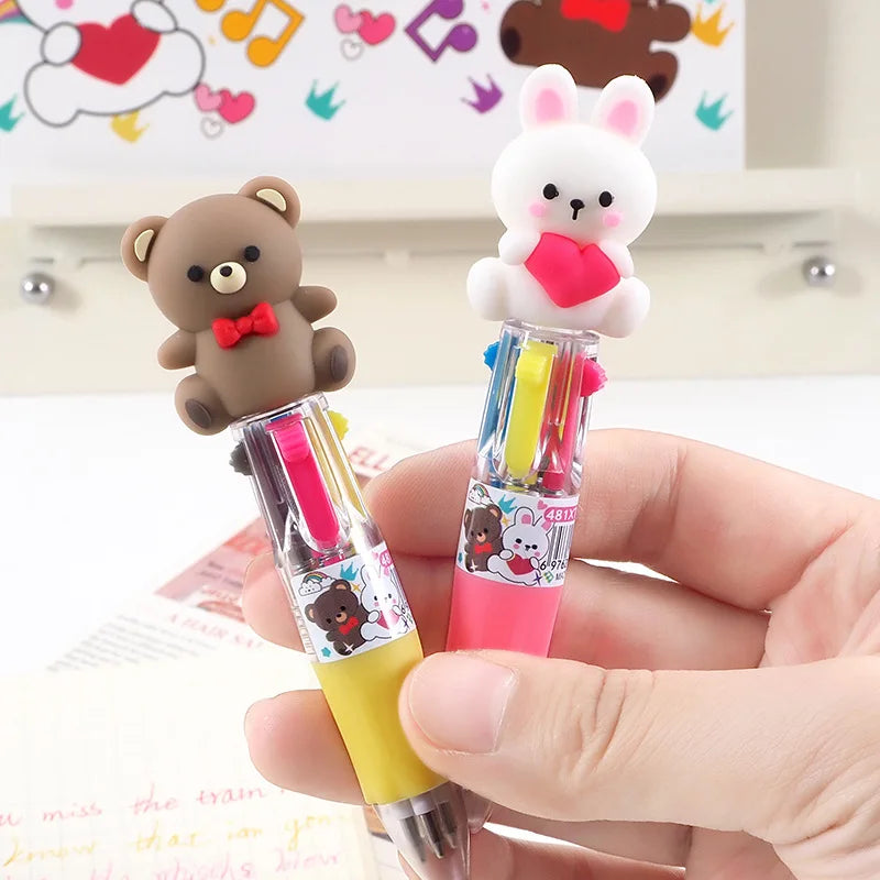 4PC Kawaii Love Rabbit Bear 4 Colors Ballpoint Pen-my kawaii office
