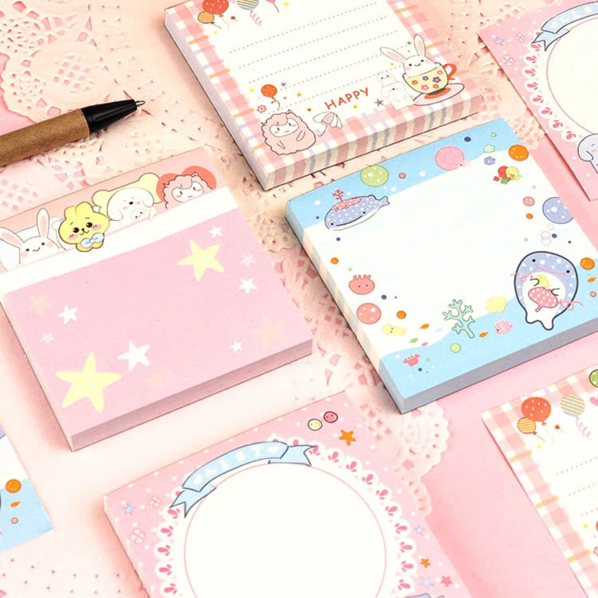 4PC Kawaii Little Animals Memo Pad Sticky Notes