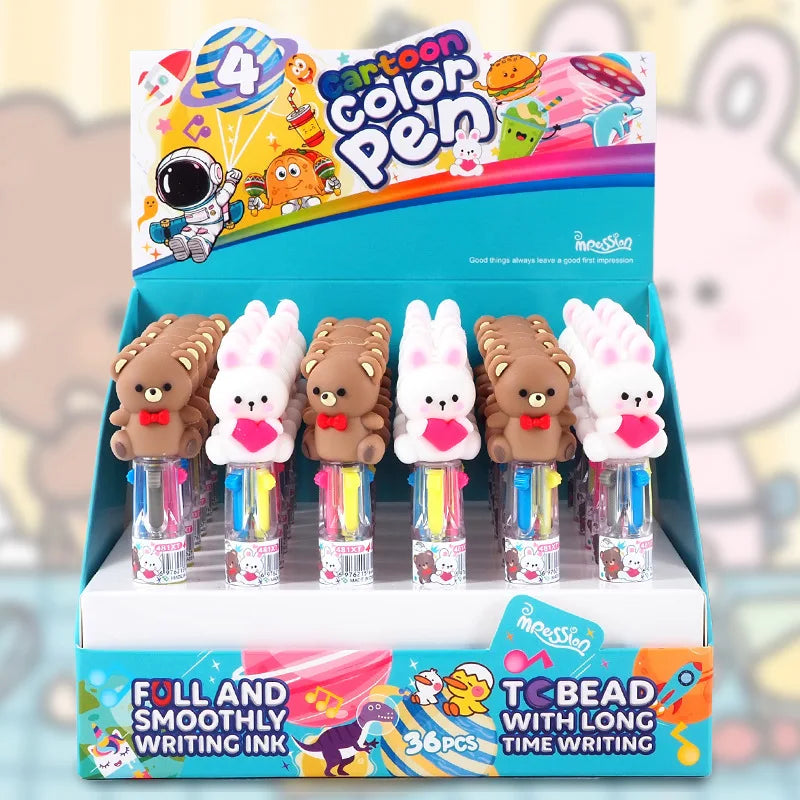 4PC Kawaii Love Rabbit Bear 4 Colors Ballpoint Pen-my kawaii office