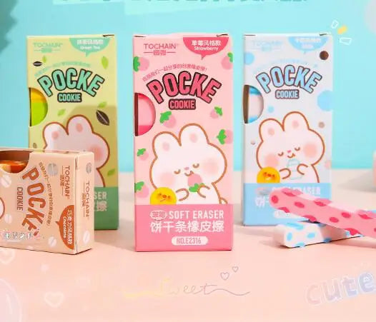 1 Box Kawaii Pocke Stick Design Erasers