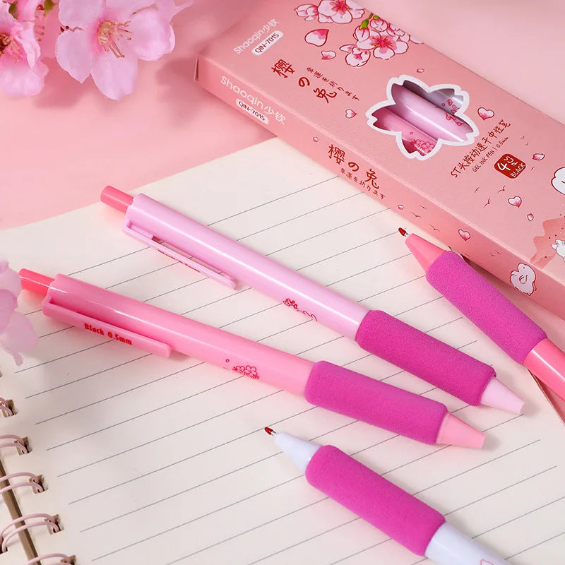 4PC Kawaii Sakura Bunny Mechanical Gel Ink Pen-my kawaii office