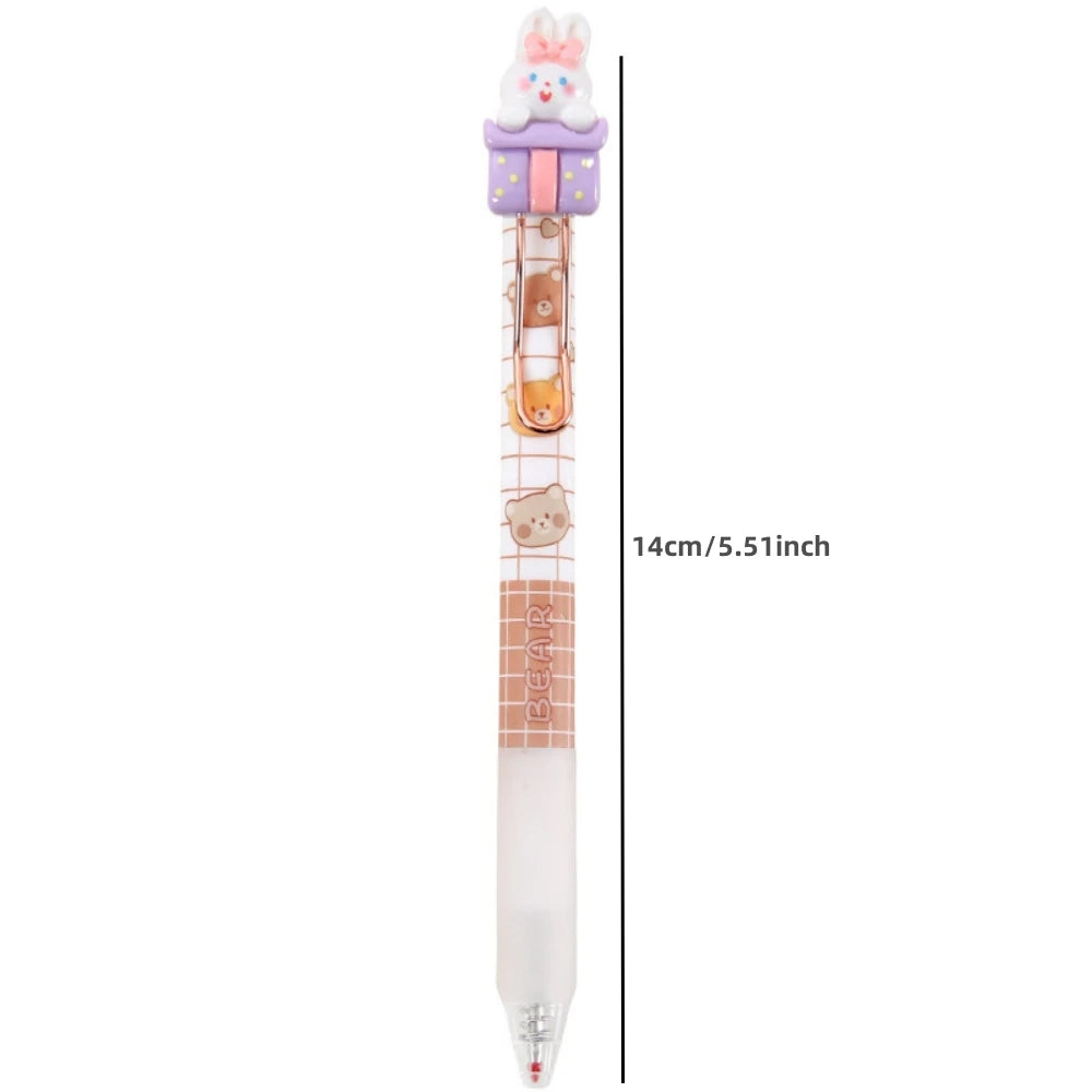 4PC Kawaii Party Bear Rabbit 3D Mechanical Gel Pen-my kawaii office
