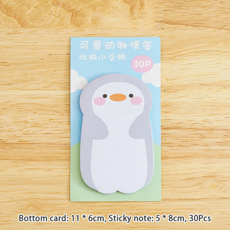 1 to 6PC Kawaii Animal Friends Memo Pad Sticky Notes