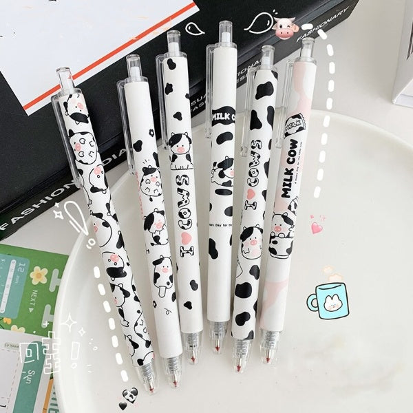 SET of 12 Colorful Milky Pens Cute Kawaii Milky Cow Print Pens, Cute Gel  Pens, Kawaii Gel Pens, Cute Pens, Cow Print Pens, Cute Stationery 