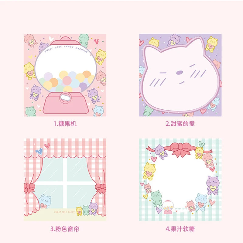 4PC Kawaii Little Animals Memo Pad Sticky Notes