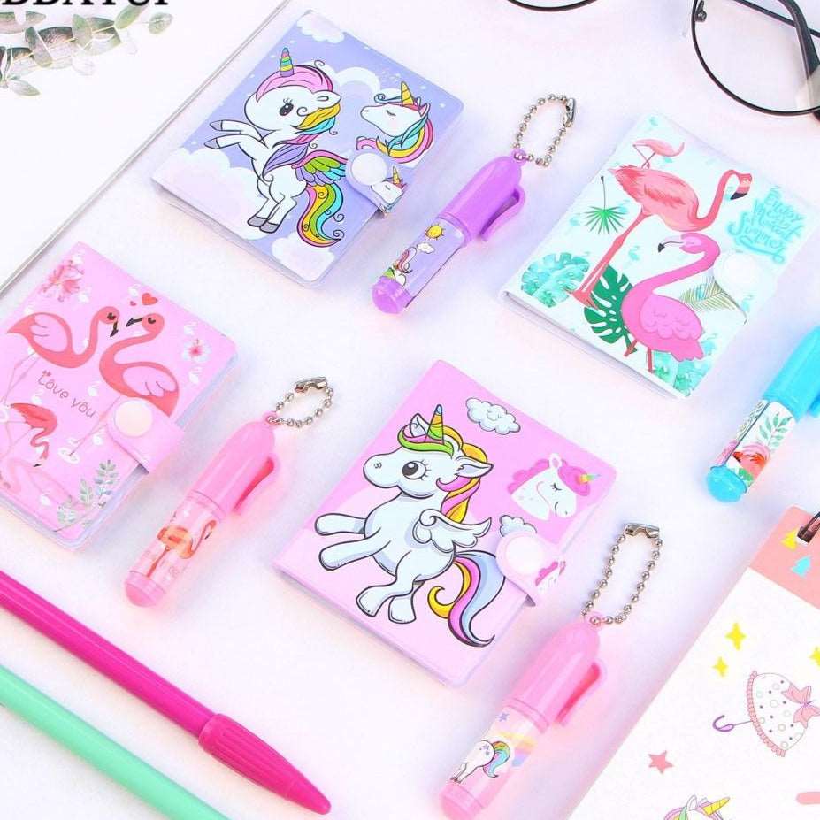 1 Set Cute Unicorn Flamingo Memo Pad and Ballpoint Pen