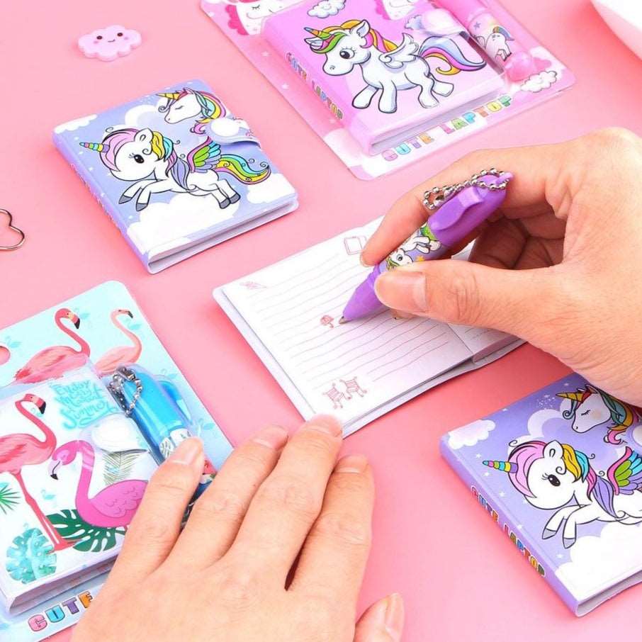 1 Set Cute Unicorn Flamingo Memo Pad and Ballpoint Pen