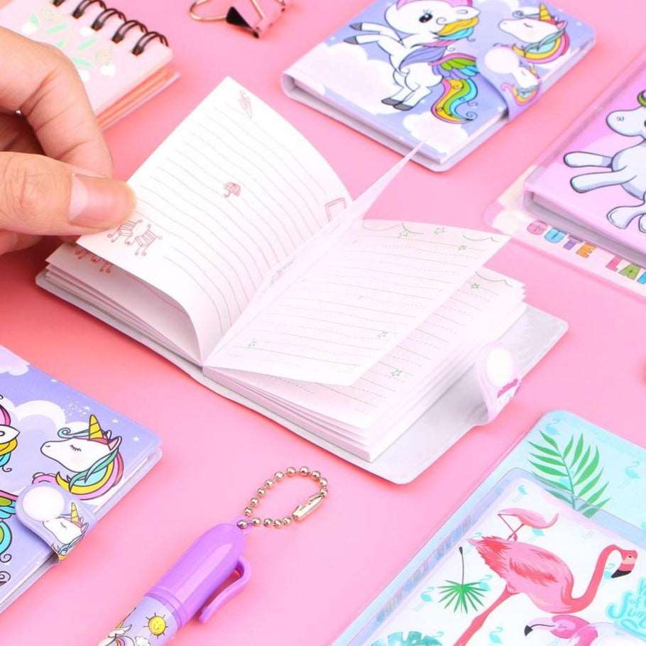 1 Set Cute Unicorn Flamingo Memo Pad and Ballpoint Pen