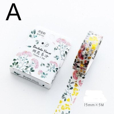 1PC Floral Foil Washi Tape Collection