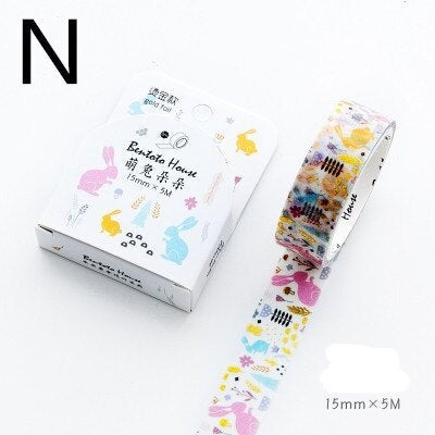 1PC Floral Foil Washi Tape Collection