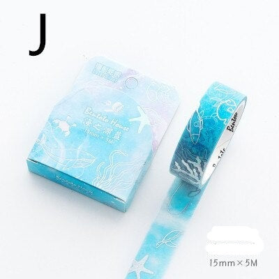 1PC Floral Foil Washi Tape Collection