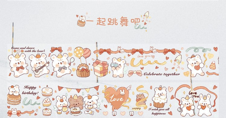 1PC Kawaii Small Animals Washi Tape Collection