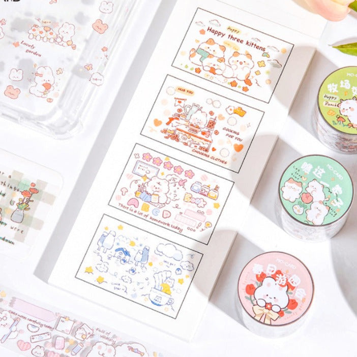 1PC Kawaii Small Animals Washi Tape Collection