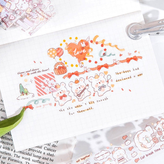 1PC Kawaii Small Animals Washi Tape Collection