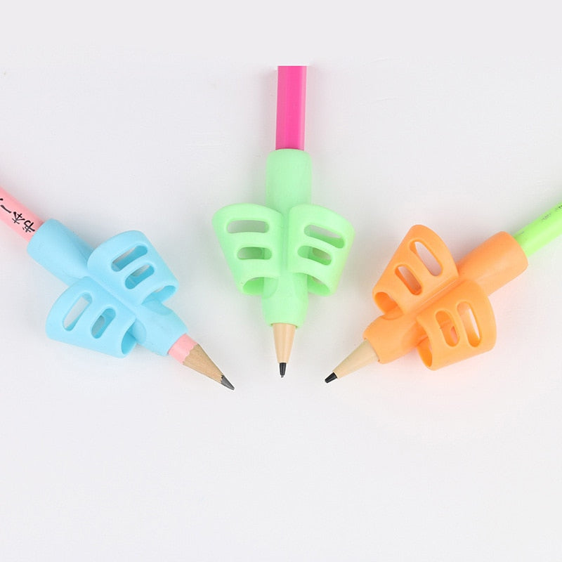 3PC Butterfly Style Three Finger Writing Corrector Pencil Grip For Children