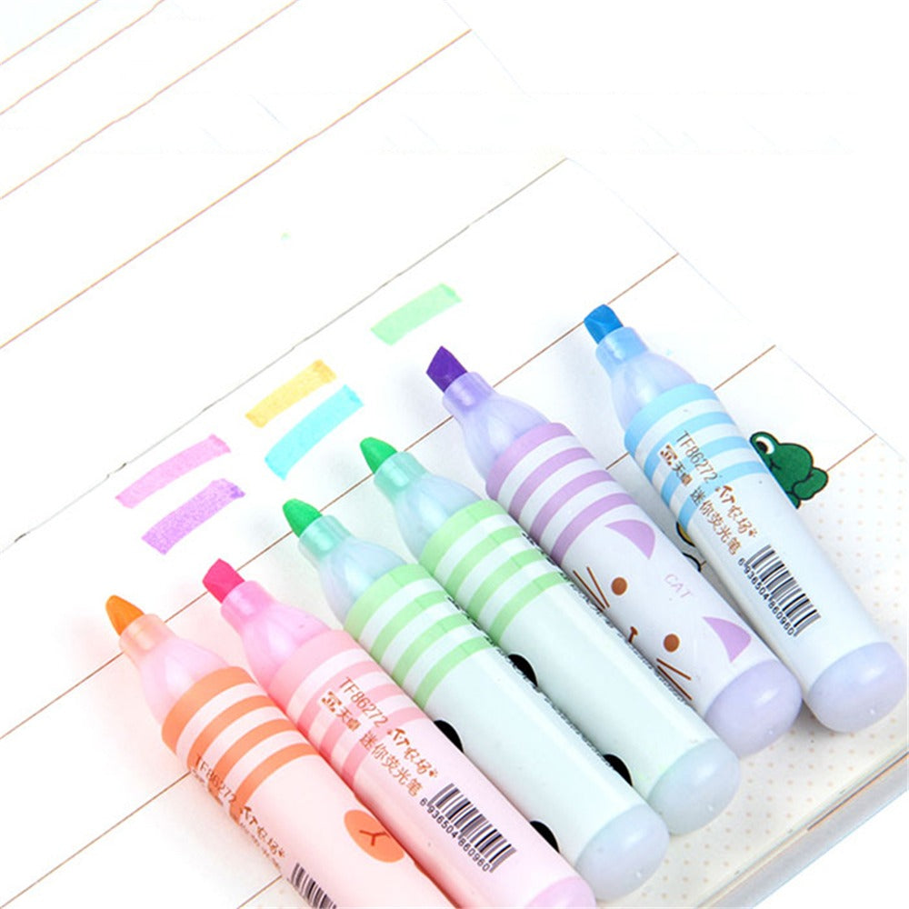 6PC Kawaii Animal Farm Mini Highlighter