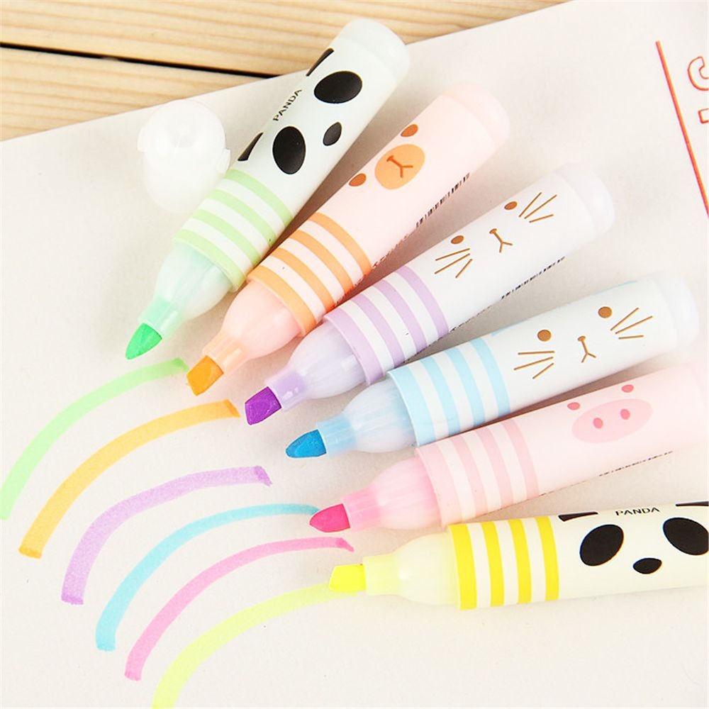 6PC Kawaii Animal Farm Mini Highlighter