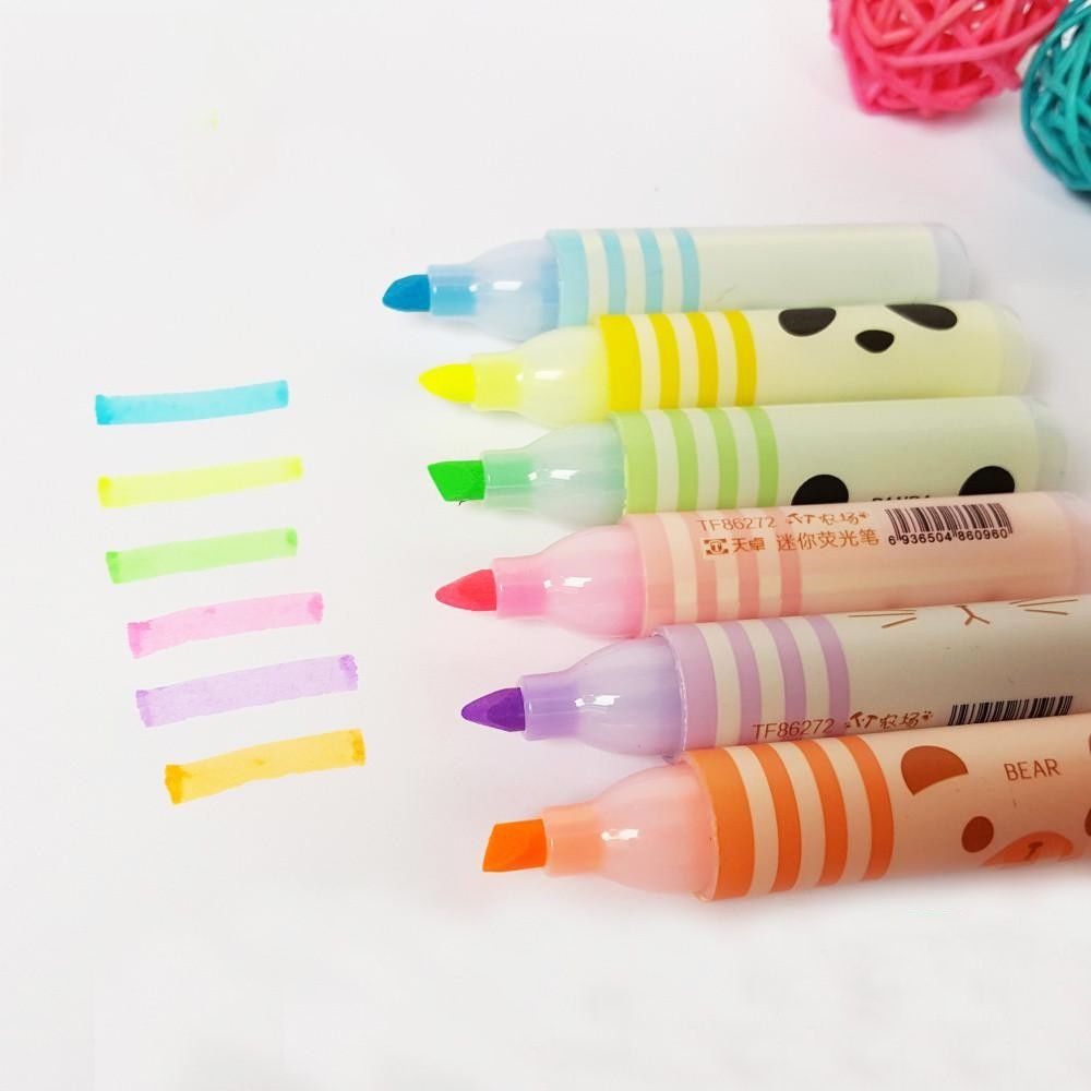 6PC Kawaii Animal Farm Mini Highlighter