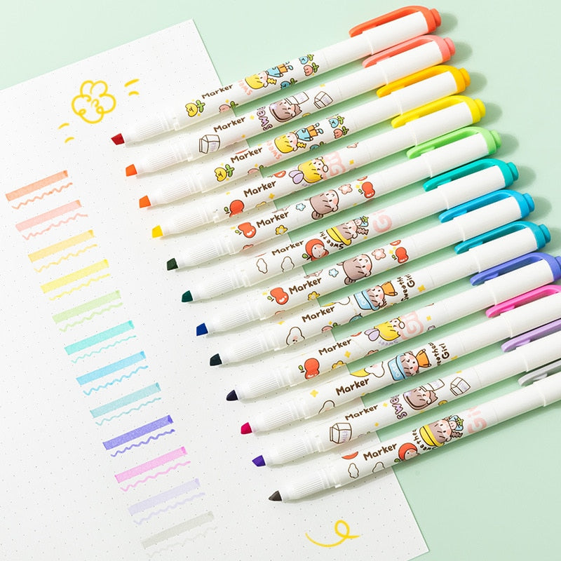 6PC Kawaii Girls Highlighter Pen Set