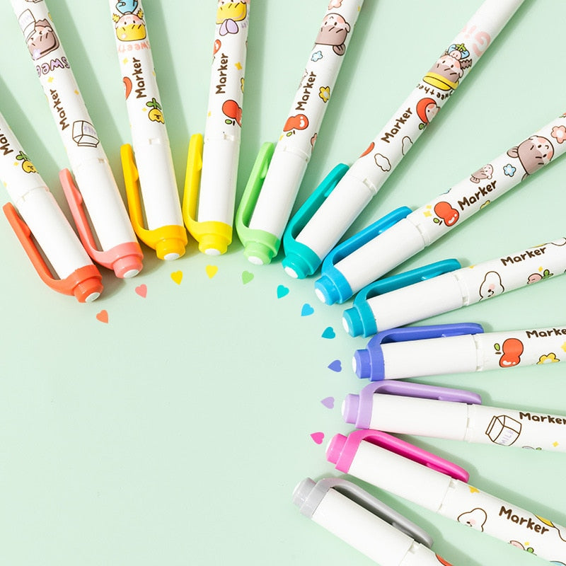 6PC Kawaii Girls Highlighter Pen Set
