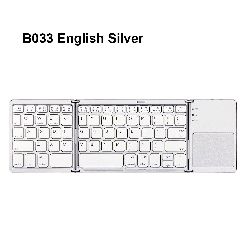 1PC Mini Folding Wireless Bluetooth Keyboard with Touchpad