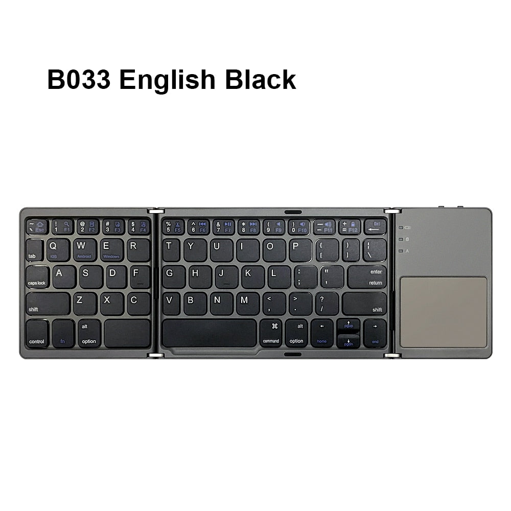 1PC Mini Folding Wireless Bluetooth Keyboard with Touchpad