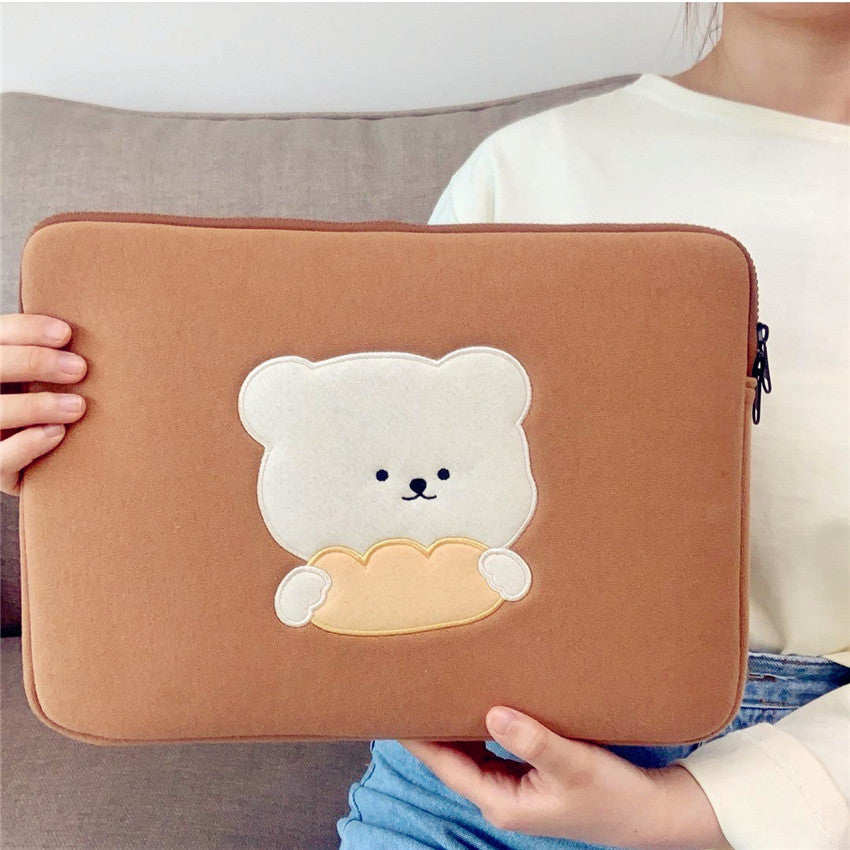 1PC Kawaii Bear iPad Laptop Bag