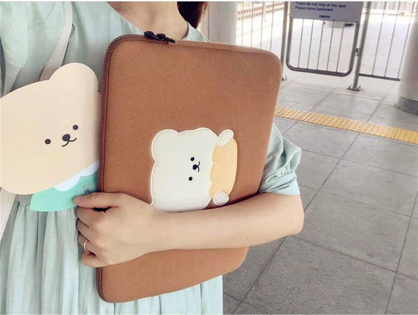 1PC Kawaii Bear iPad Laptop Bag
