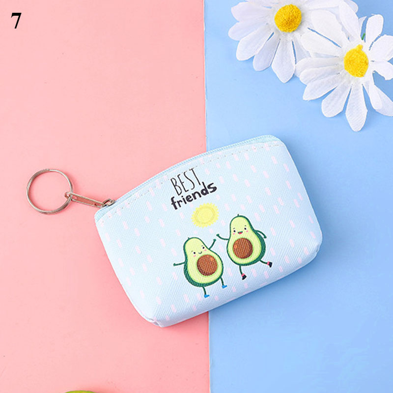 Cute Avocado Coin Purses Japanese Zipper Money Storage Bag Women Small Wallets Kids 2021 Porte Feuille Femme Monnaie Et Carte