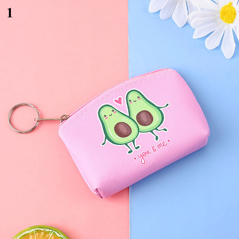 Cute Avocado Coin Purses Japanese Zipper Money Storage Bag Women Small Wallets Kids 2021 Porte Feuille Femme Monnaie Et Carte