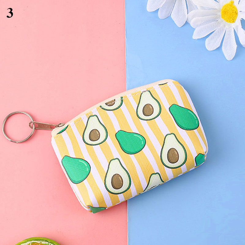 Cute Avocado Coin Purses Japanese Zipper Money Storage Bag Women Small Wallets Kids 2021 Porte Feuille Femme Monnaie Et Carte