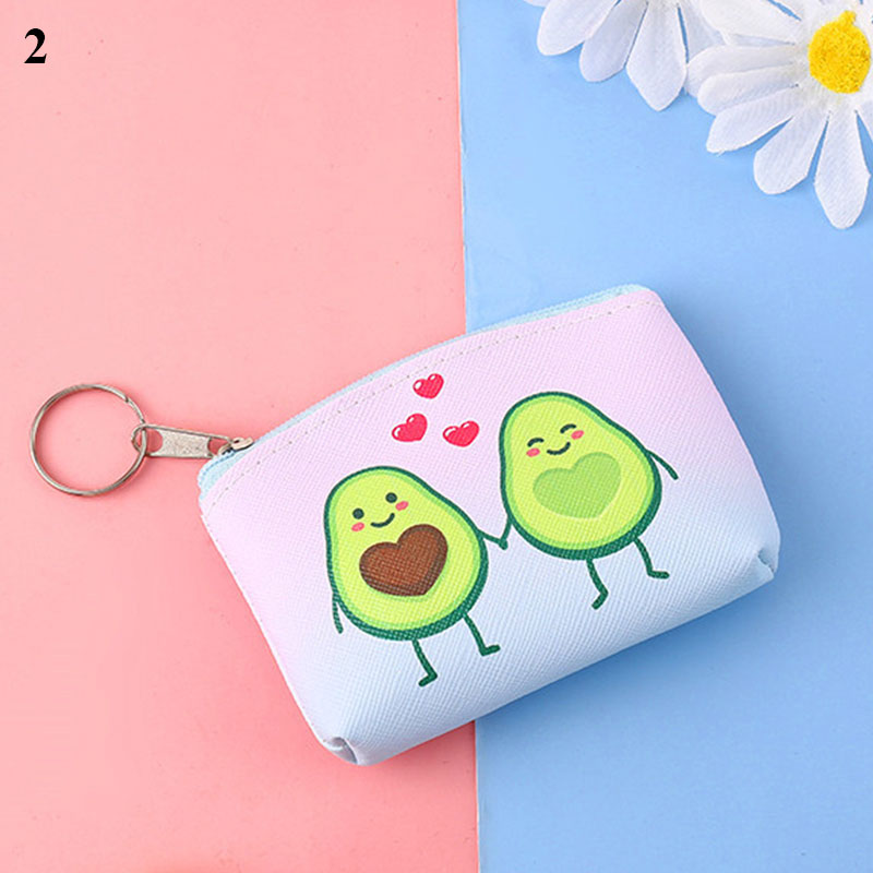 Cute Avocado Coin Purses Japanese Zipper Money Storage Bag Women Small Wallets Kids 2021 Porte Feuille Femme Monnaie Et Carte