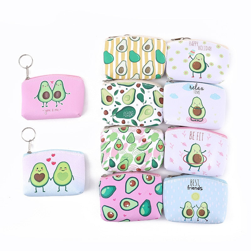 Cute Avocado Coin Purses Japanese Zipper Money Storage Bag Women Small Wallets Kids 2021 Porte Feuille Femme Monnaie Et Carte