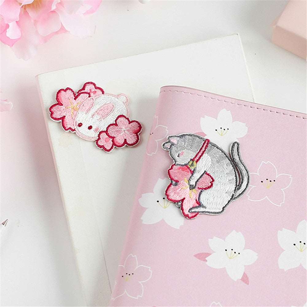 Cute Sakura Flower Embroidery iron on Patches – Youeni