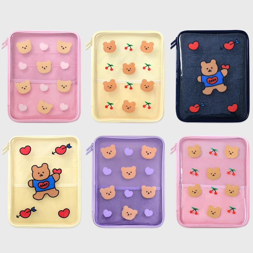 1PC Kawaii Cherry Heart Bear iPad Case