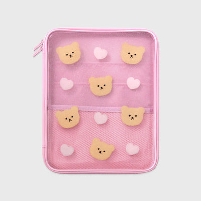 1PC Kawaii Cherry Heart Bear iPad Case