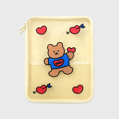 1PC Kawaii Cherry Heart Bear iPad Case