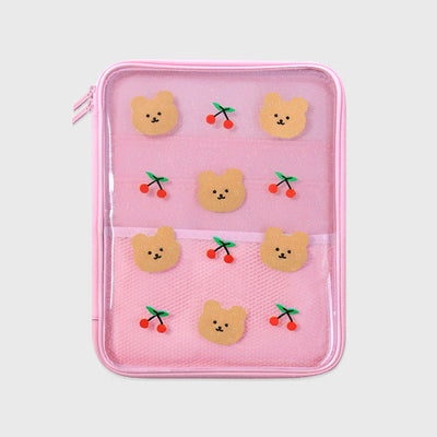 1PC Kawaii Cherry Heart Bear iPad Case